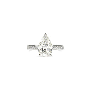 Pear Shaped Ring with Diamond Band