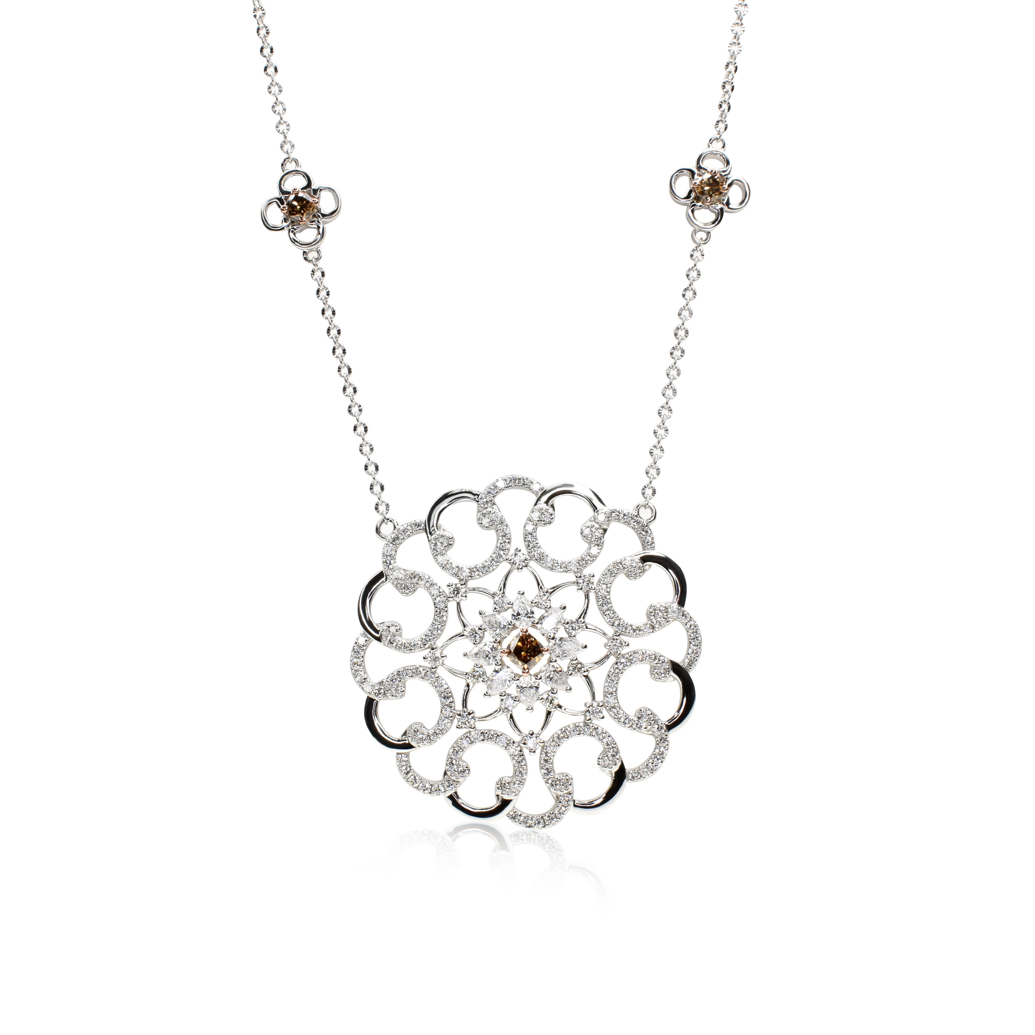 Brown Diamond Medallion Pendant