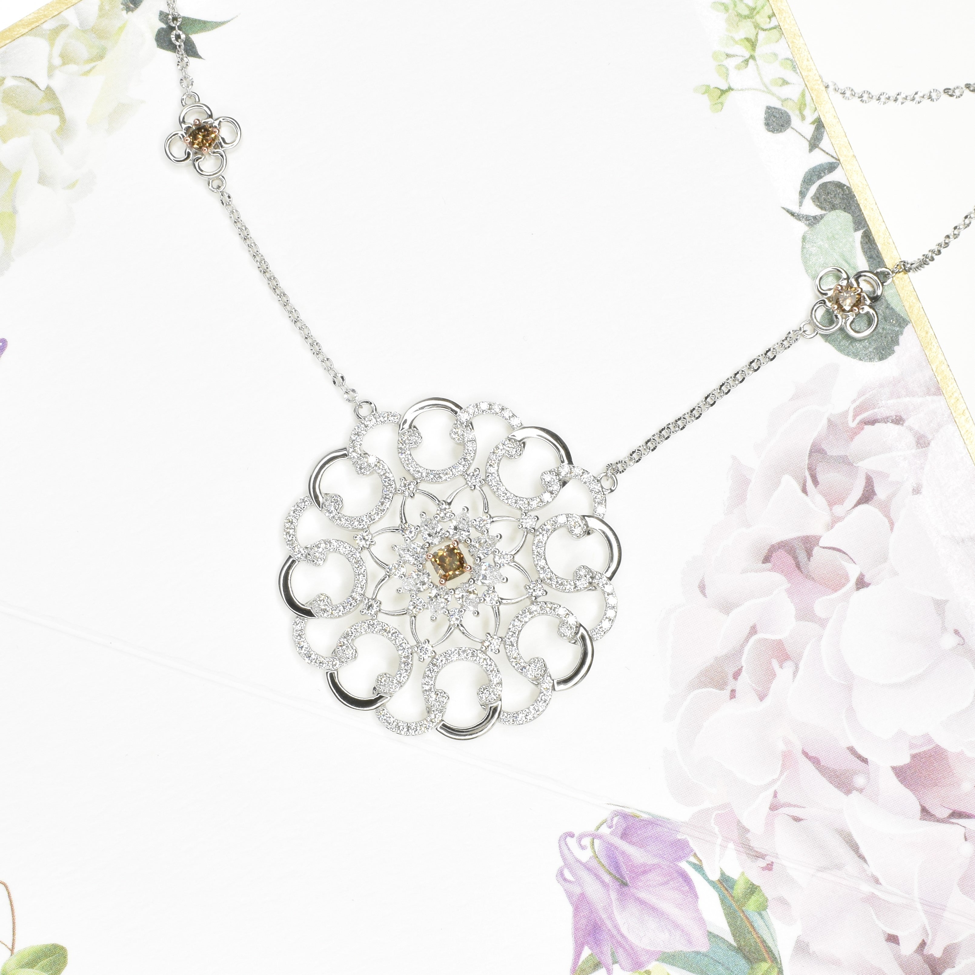 Brown Diamond Medallion Pendant