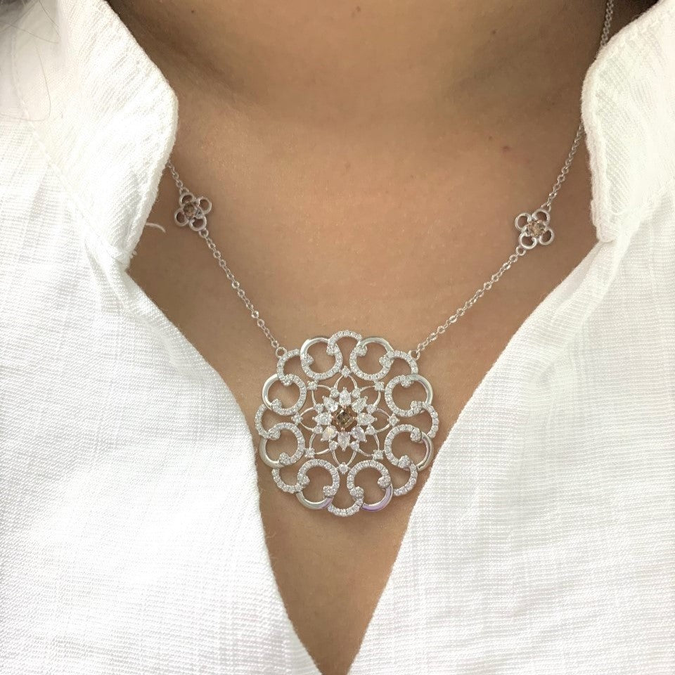 Brown Diamond Medallion Pendant
