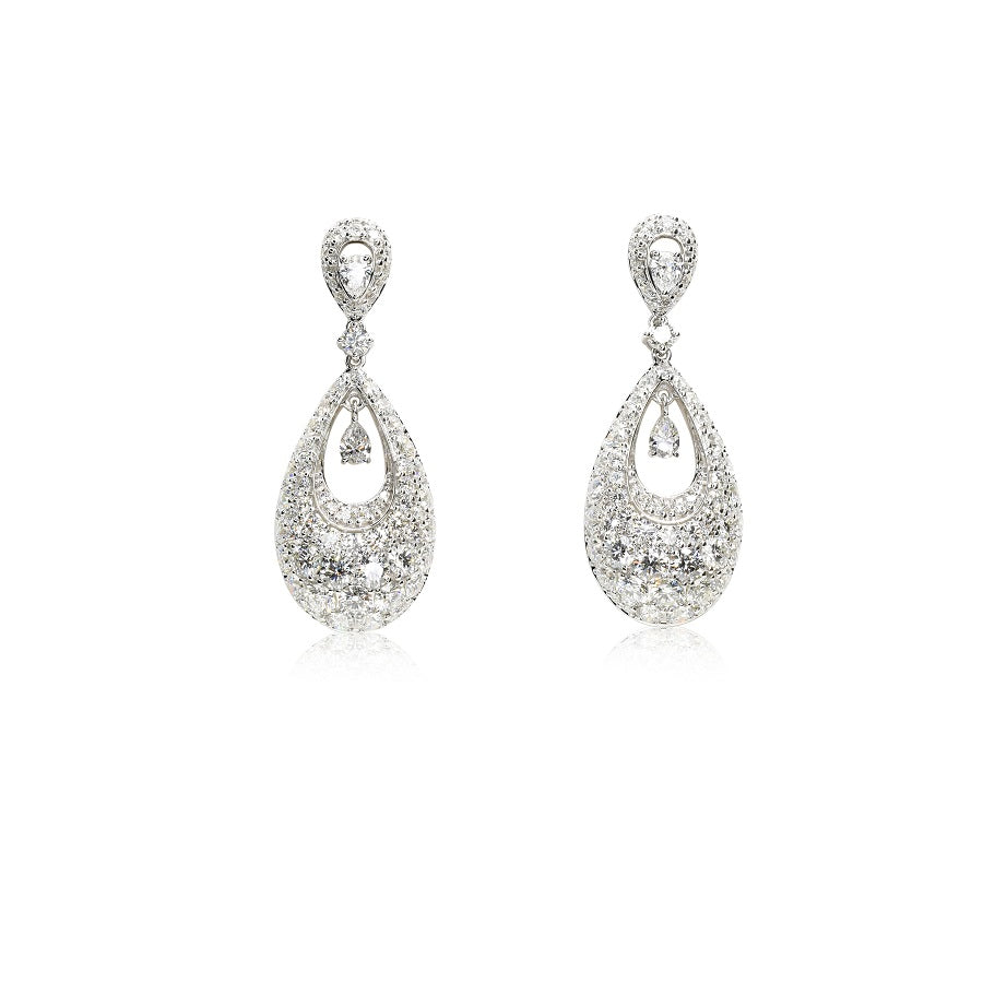 Lab Grown Diamond Dangling Pear Shape Earrings