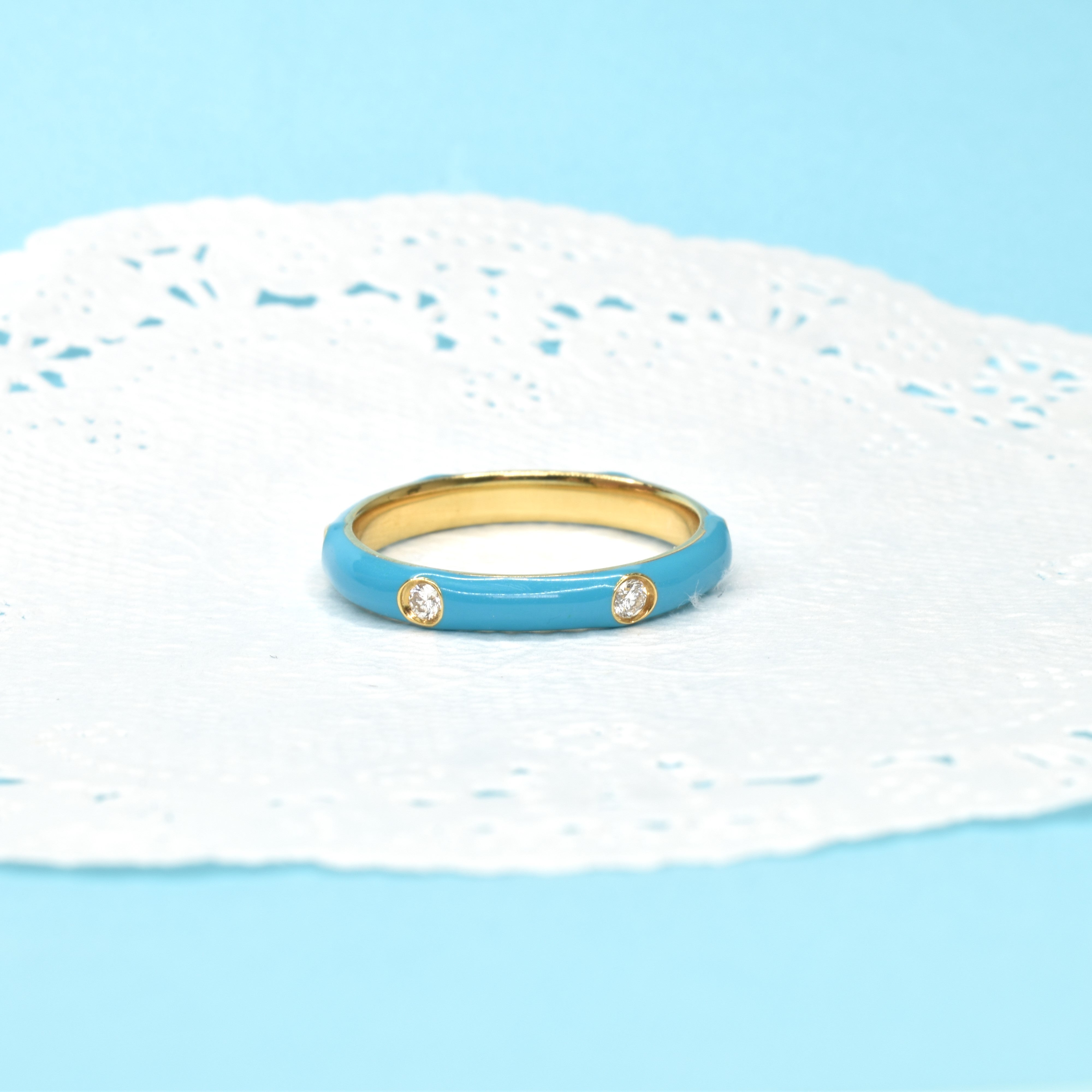 Diamond and Enamel Band