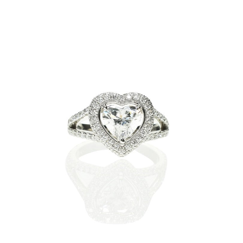 Heart Diamond Halo Pave Ring