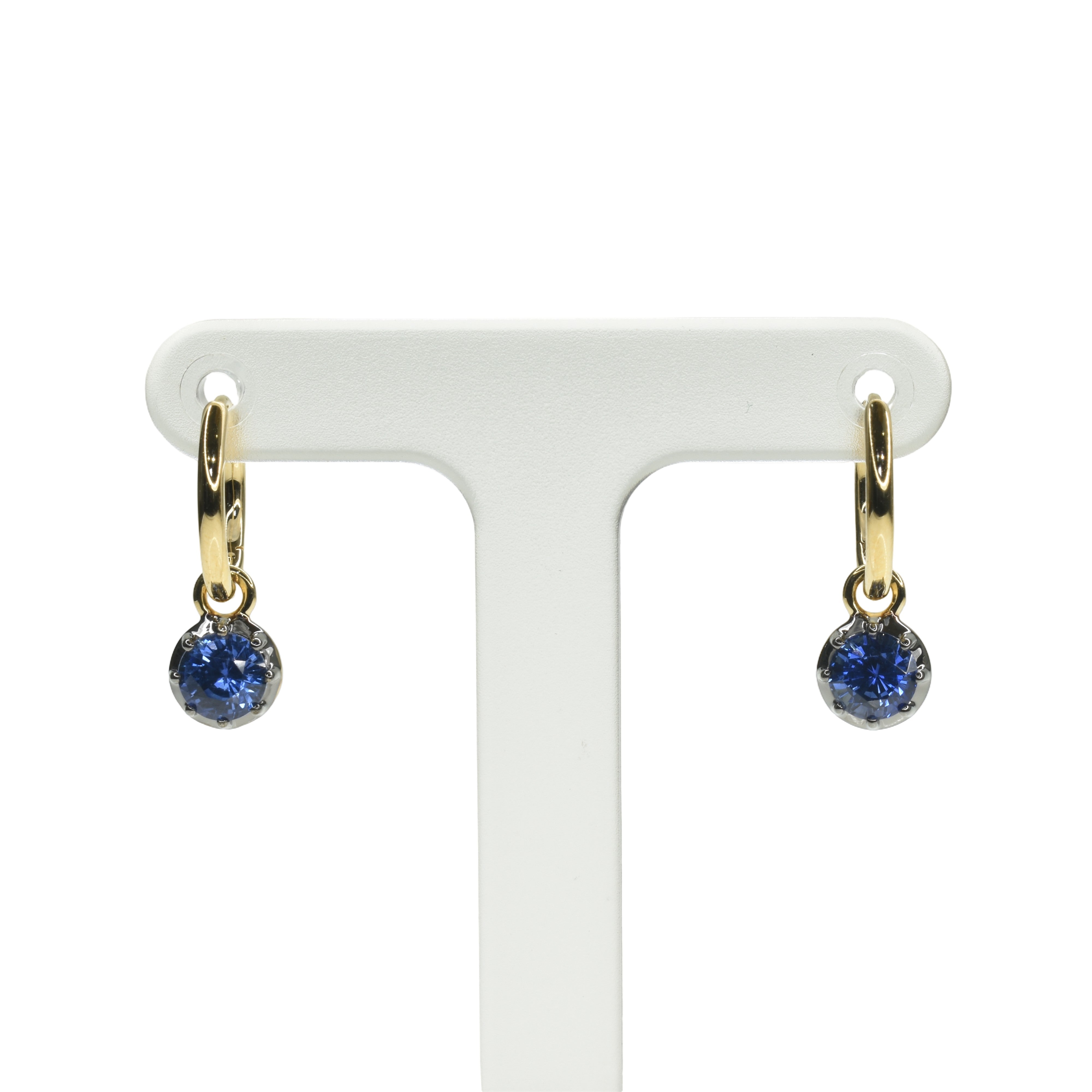 Sapphire Hanging Hoops