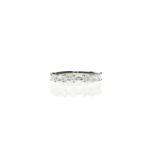 Sideways Set Emerald Cut Diamond Half Eternity Ring
