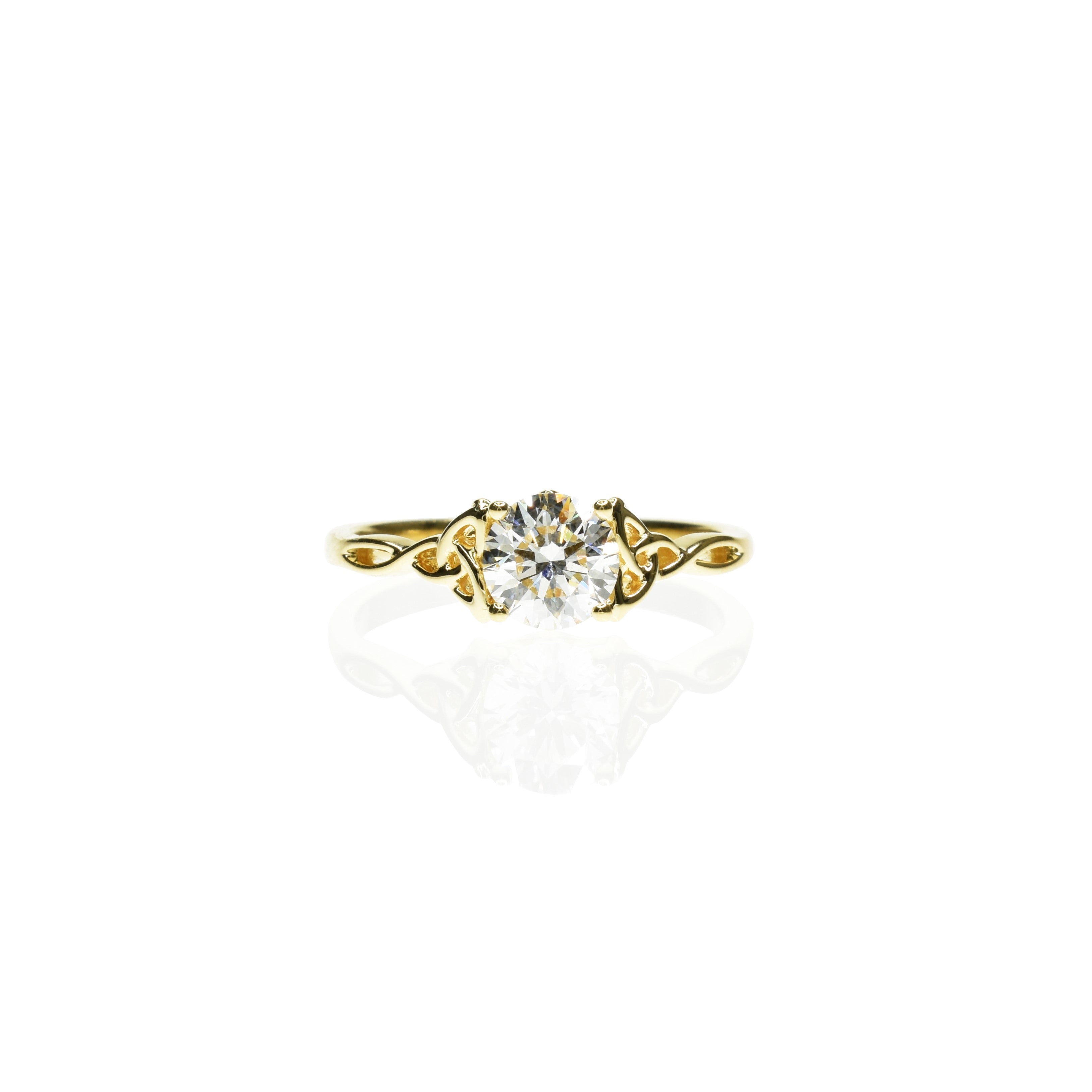 Celtic Inspired Round Brilliant Diamond Ring