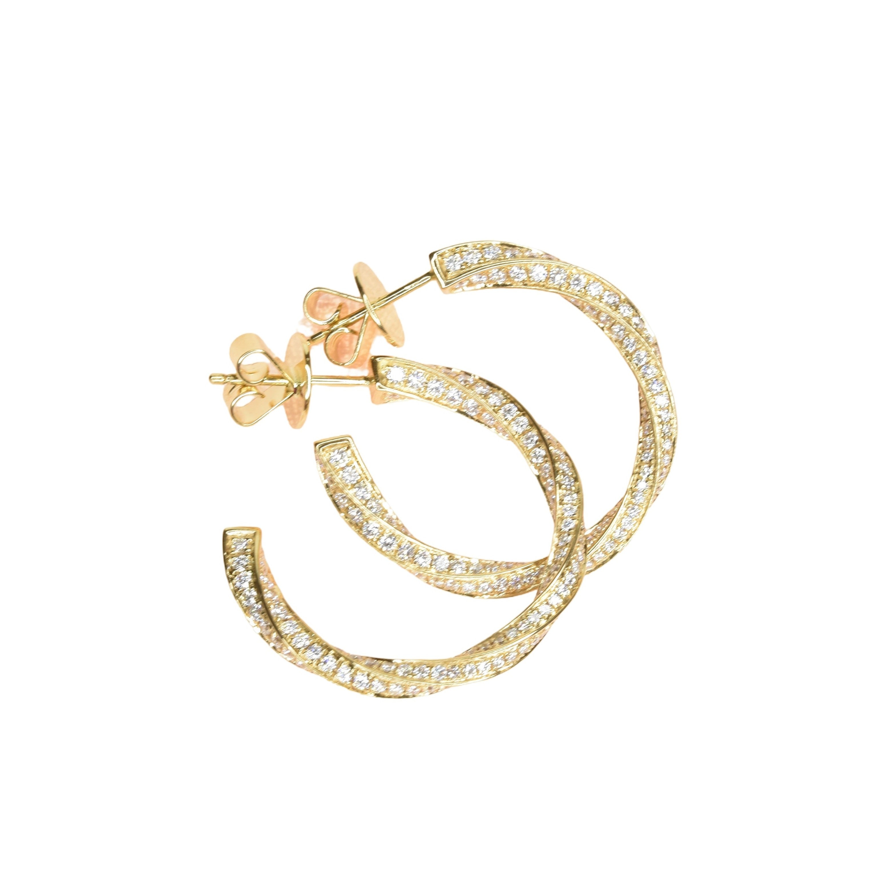 Elegant Swirl Diamond Hoops