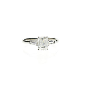 Emerald Cut Trilogy Ring with Baguette Tapers