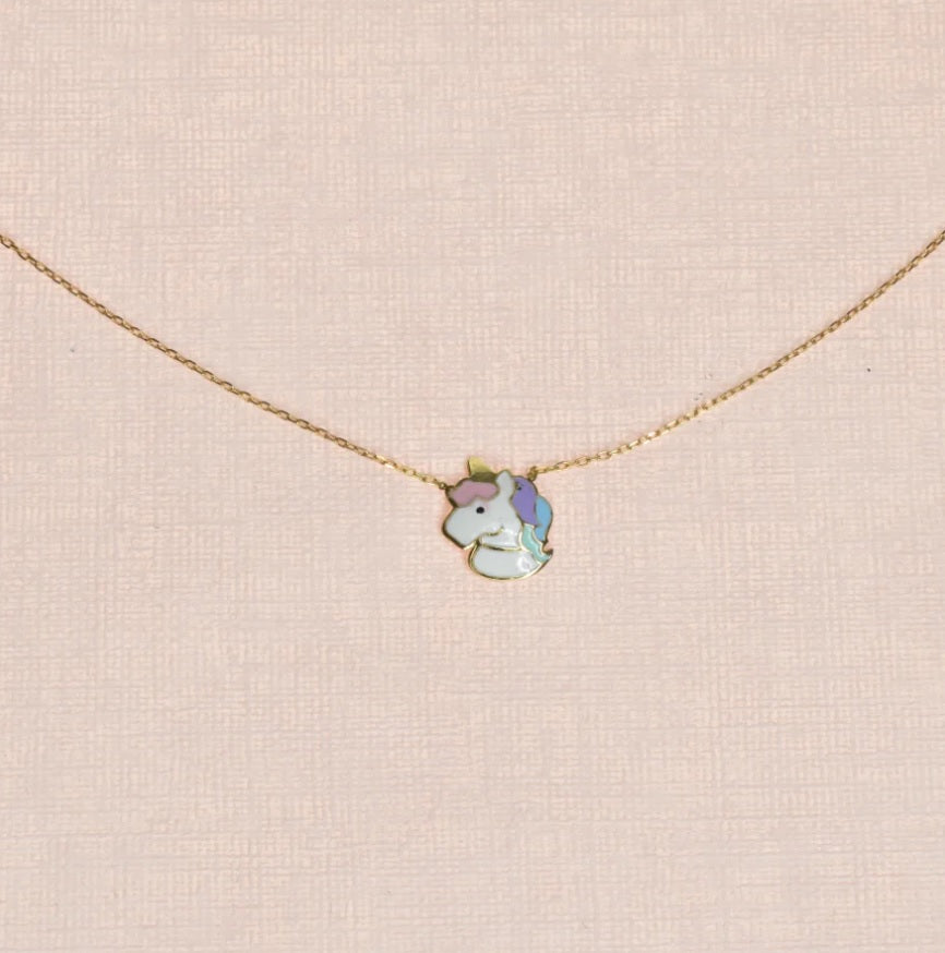 Unicorn Enamel Necklace