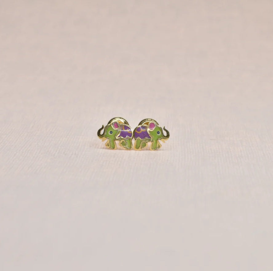 Elephant Enamel Earrings