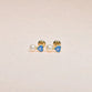 Blue Heart Pearl Enamel Earrings