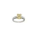 Fancy Yellow Cushion Cut with Channel set Baguettes