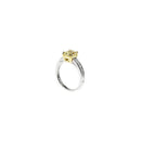Fancy Yellow Cushion Cut with Channel set Baguettes