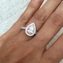 Pear Shaped Ring with Diamond Halo