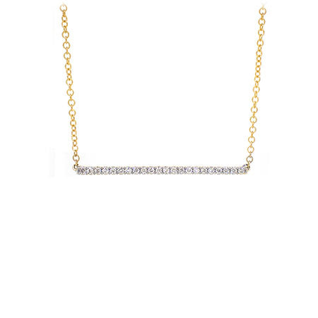 Diamond studded bar necklace