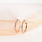 Round and Baguette Diamond Huggies