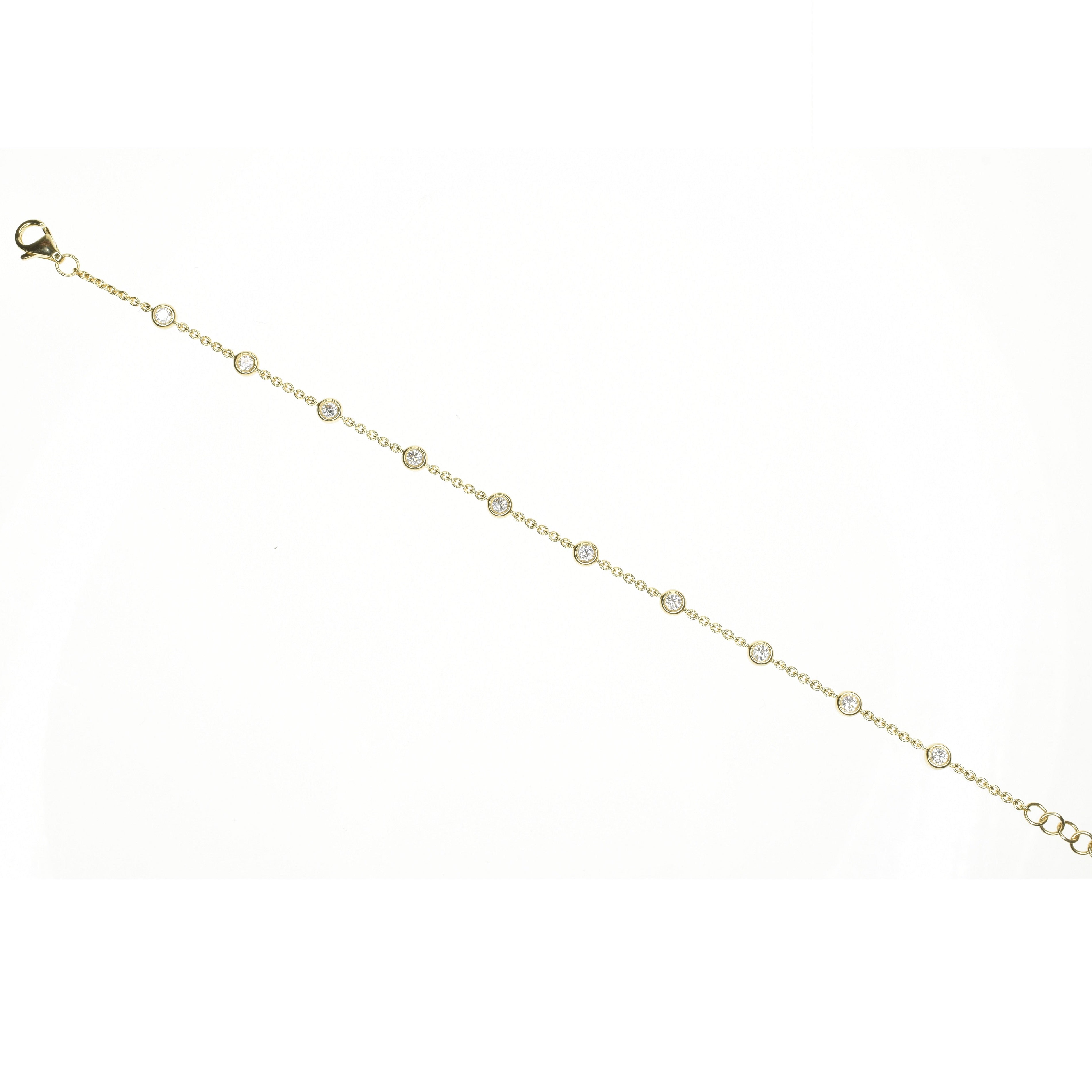 Chain Bracelet With Ten Diamonds