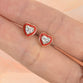 Heart Solitaire earrings with Red Enamel