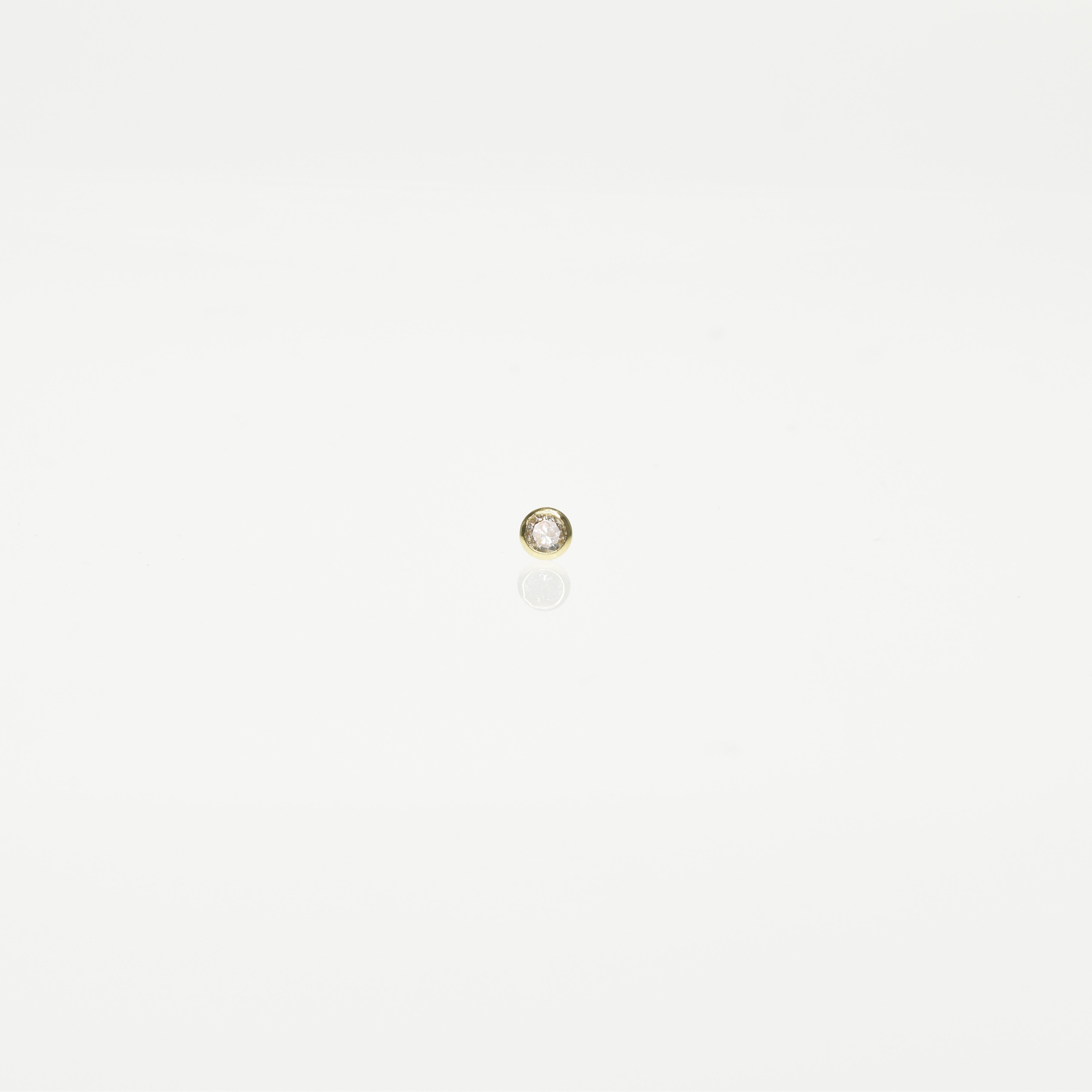 Solitaire Bezel Threaded Stud Earring