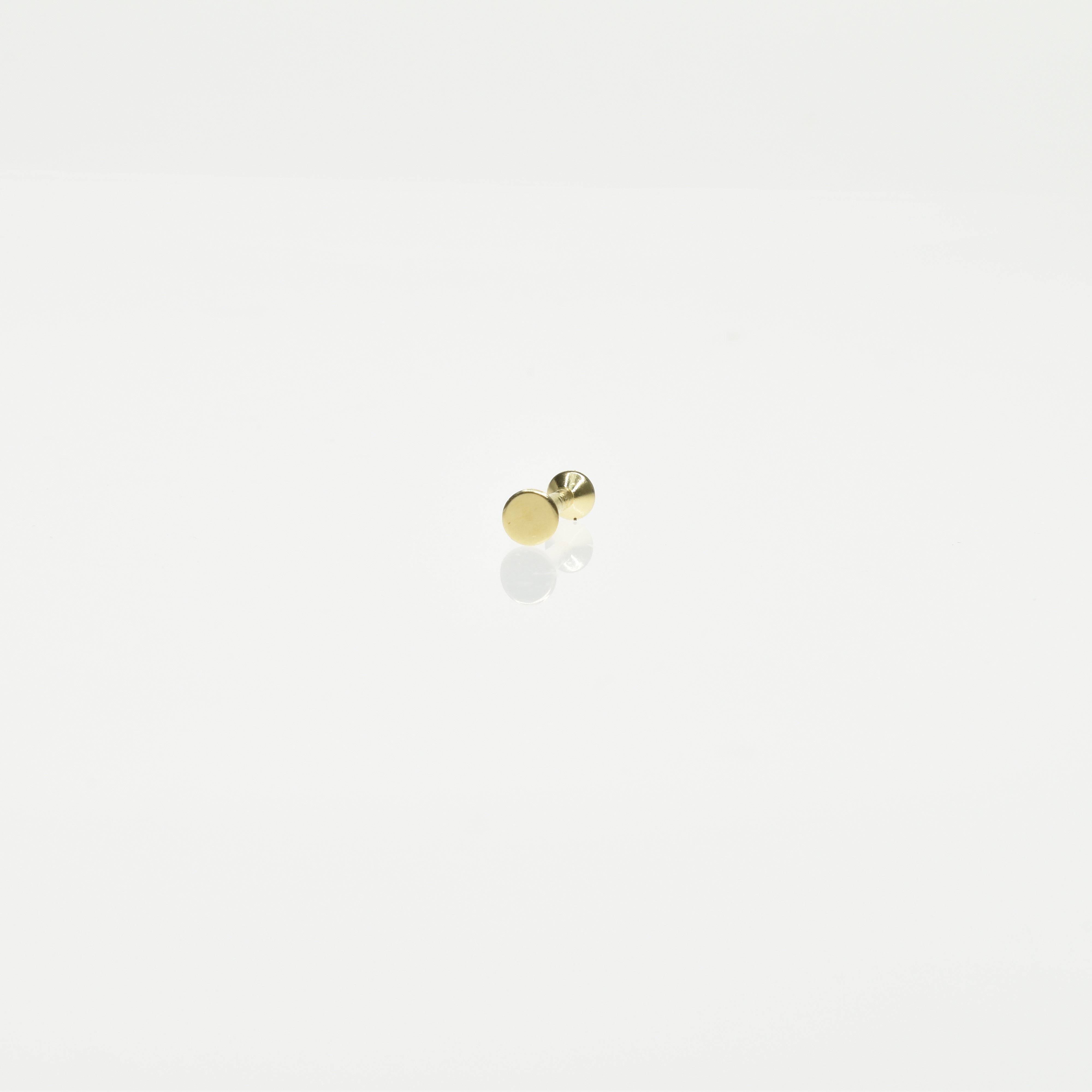 Solitaire Bezel Threaded Stud Earring