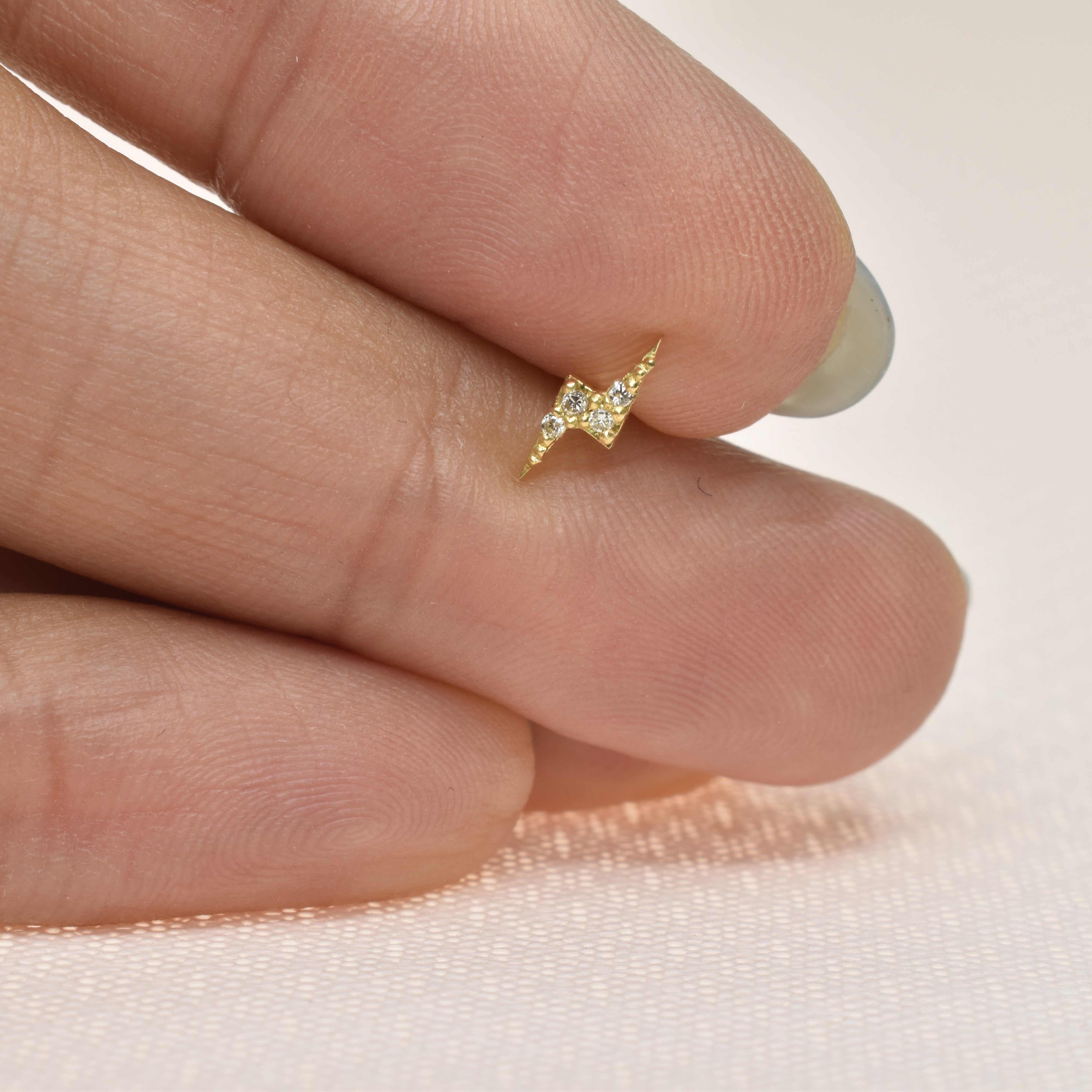 Lightning Bolt Threaded Stud Earring