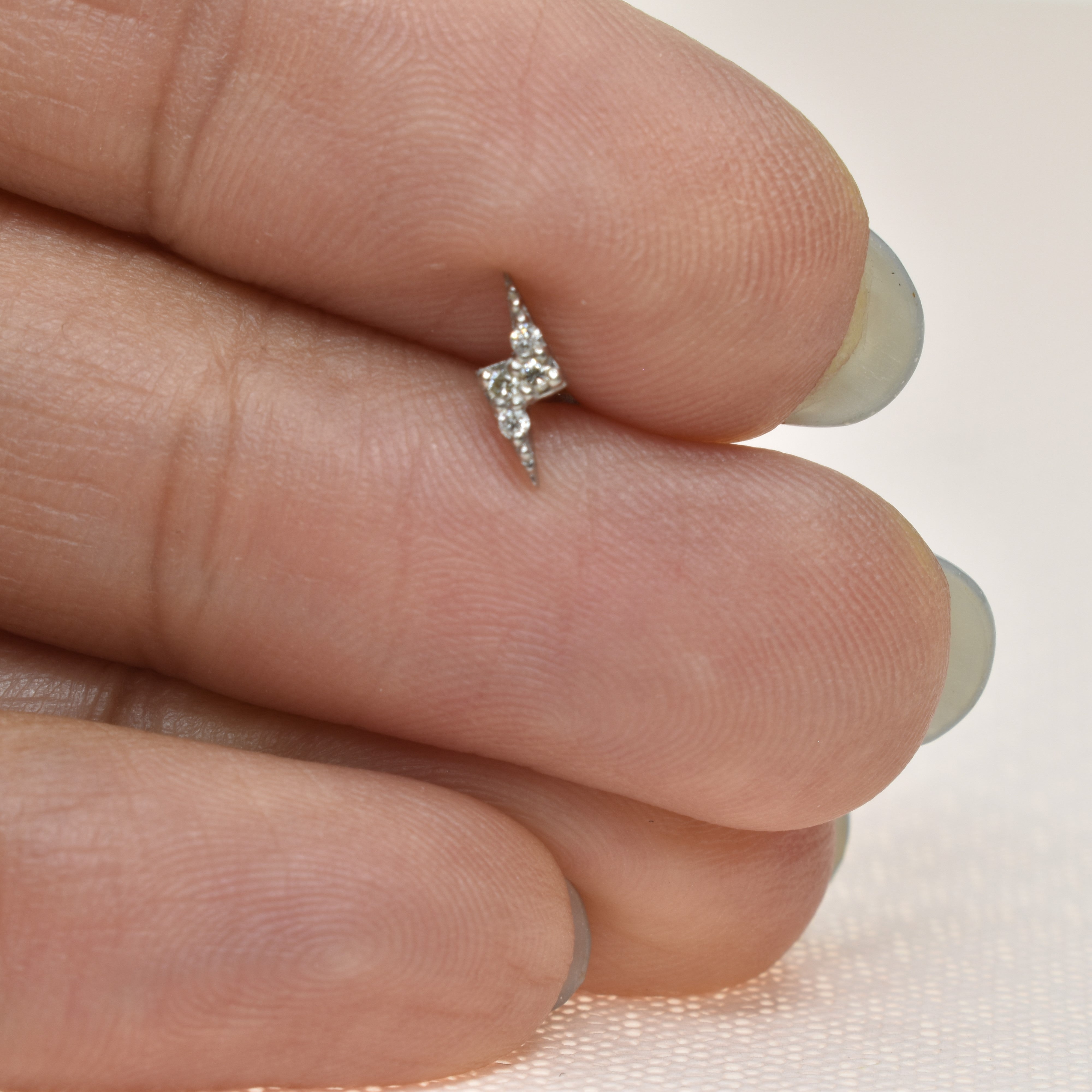 Lightning Bolt Threaded Stud Earring