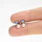 Blue Heart Pearl Enamel Earrings