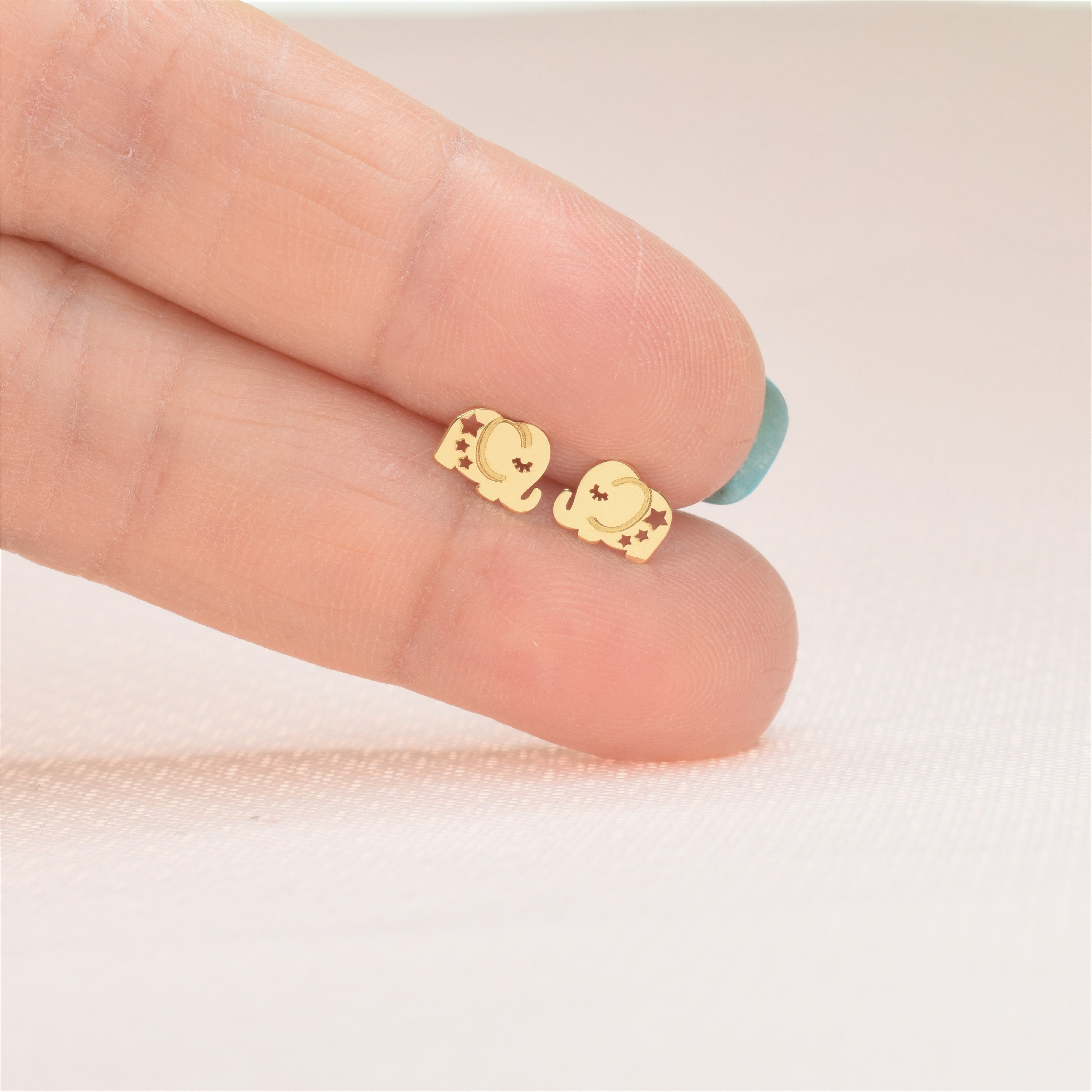 Golden Elephant Earrings