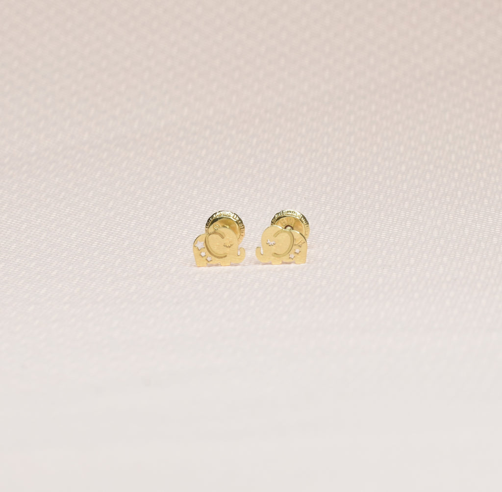 Golden Elephant Earrings