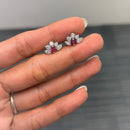 Delicate Ruby and Diamond Earrings