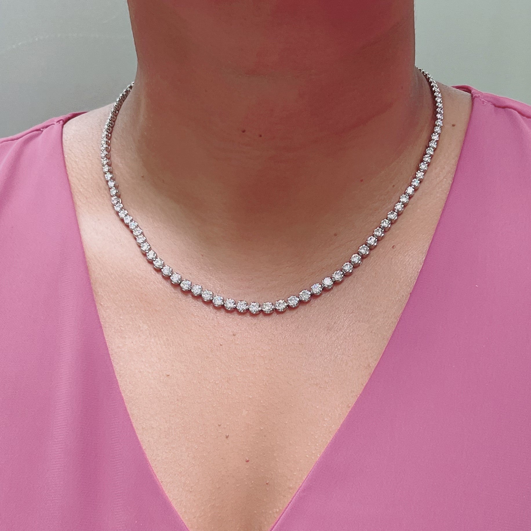 Graduated Diamond Tennis Necklace