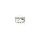 Wide Band Oval Diamond Ring