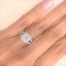 Princess Cut Diamond Ring with a Halo and Split Shank