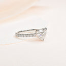 Heart Shaped Diamond Ring with a Pave Set Band