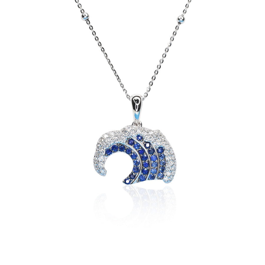 Surf Diamond & Sapphire Pendant
