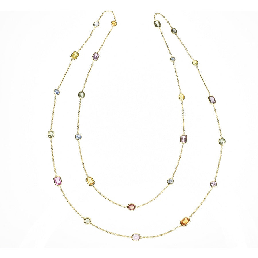 Rainbow Sapphire Necklace Long