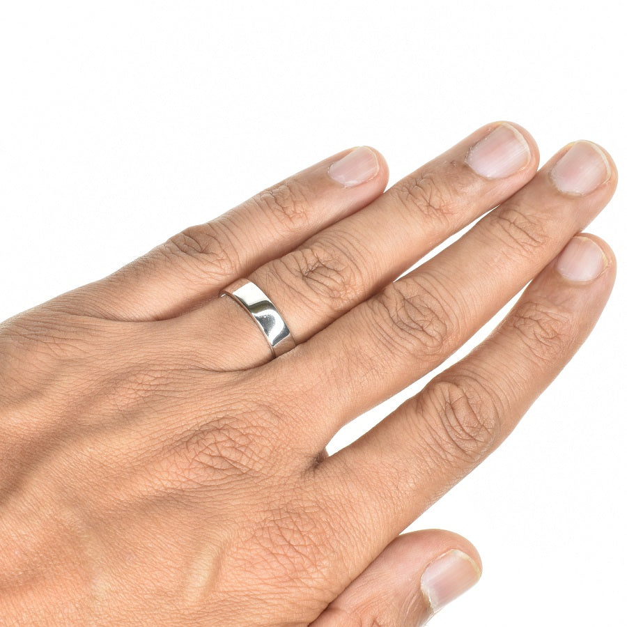Straight Edge Wedding Band 6mm Wide