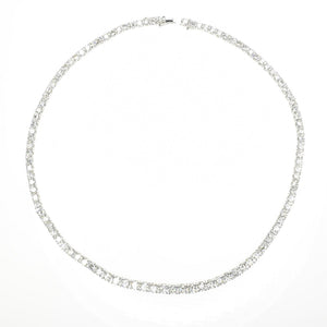 Round Diamond Graduated Tennis Necklace