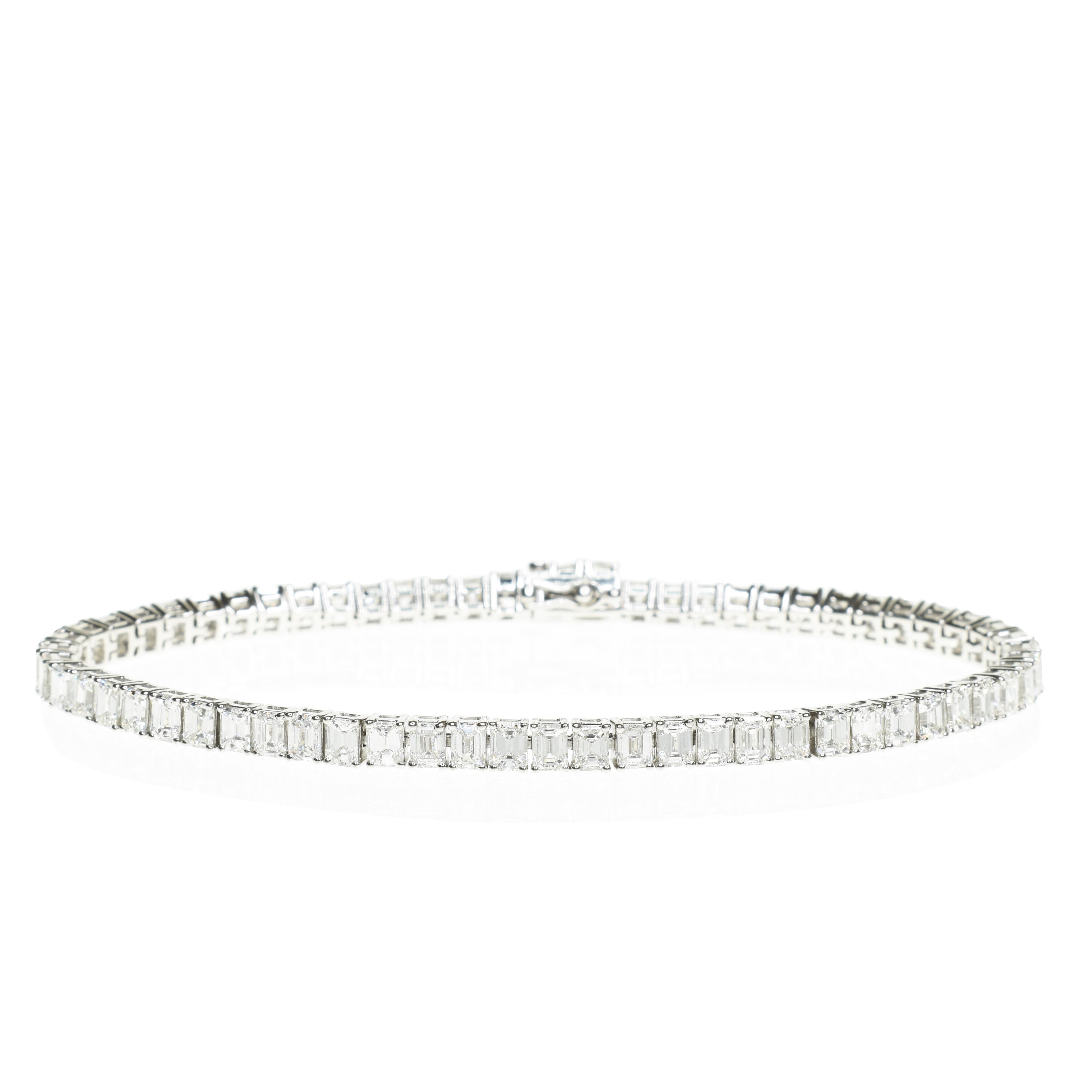 Emerald Cut Tennis Bracelet with 0.05ct Diamonds