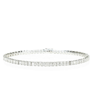 Emerald Cut Tennis Bracelet with 0.05ct Diamonds