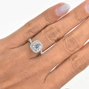 Cushion Cut Ring with a Halo and Twisted Band