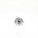 Dome Diamond Ring with a Sapphire