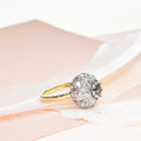 Dome Diamond Ring with a Sapphire