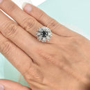 Dome Diamond Ring with a Sapphire