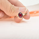 Oval Ruby Ring with Trillion Diamonds