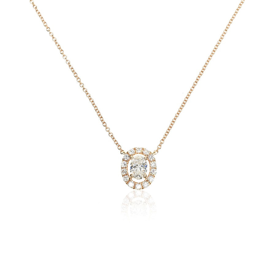 Oval Halo Necklace