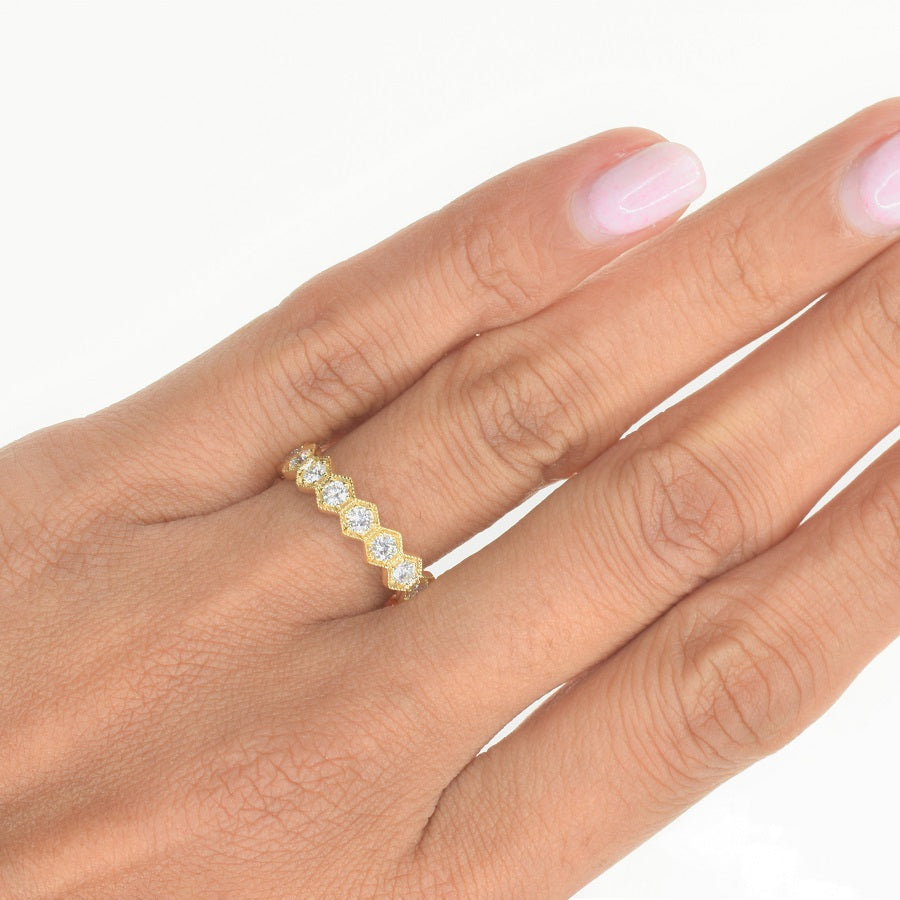 Small Hexagon Eternity Band