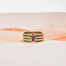 Pear Ruby Gold Band Ring