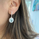 Hanging Oval Aquamarine Earrings