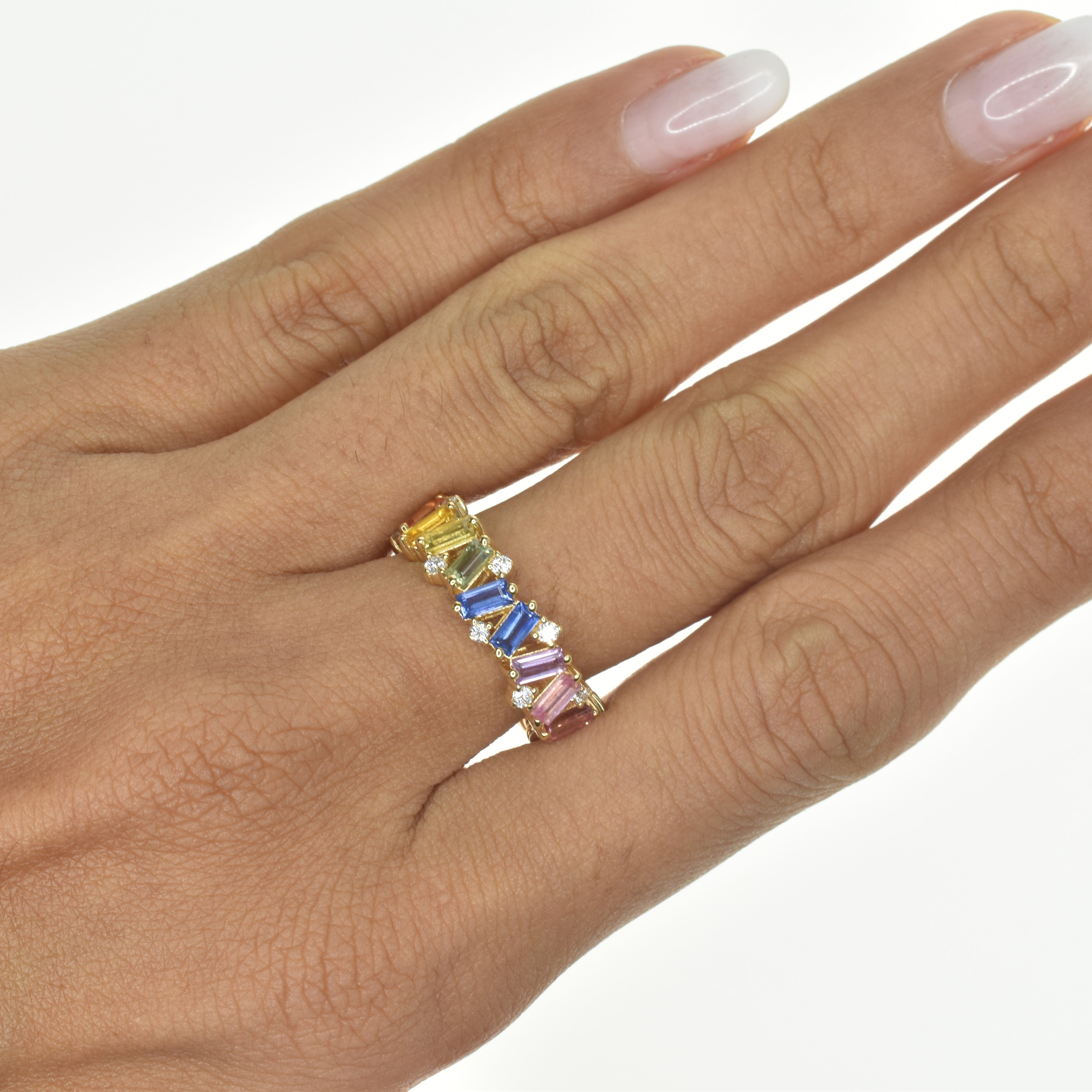 Rainbow Baguette Ring